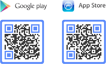 Google Play and App Store QR code